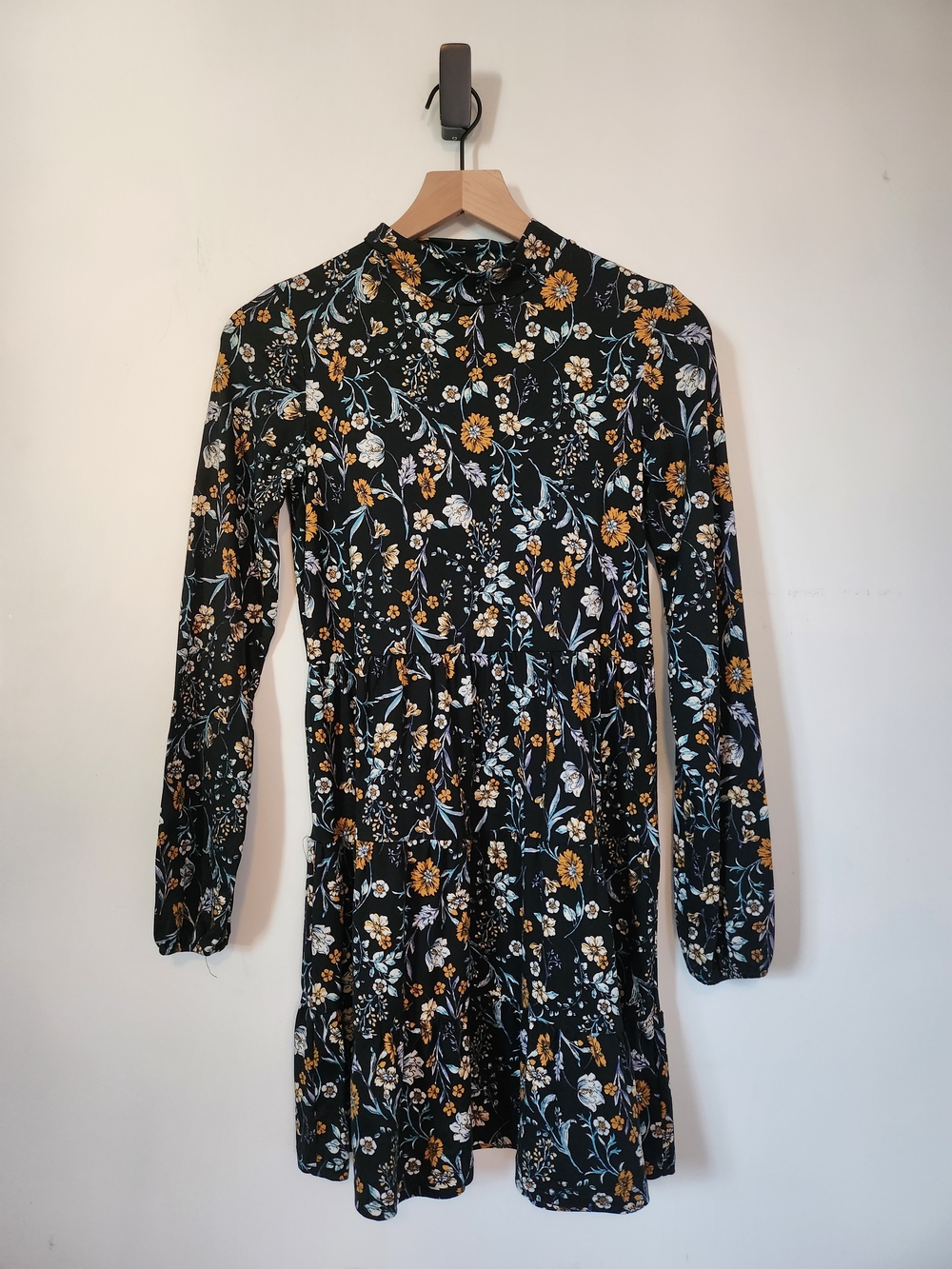 Fall Floral Long-Sleeve Mini Dress Good Luck Gem BRAND
